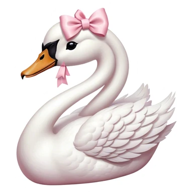 swan light pink bow sticker