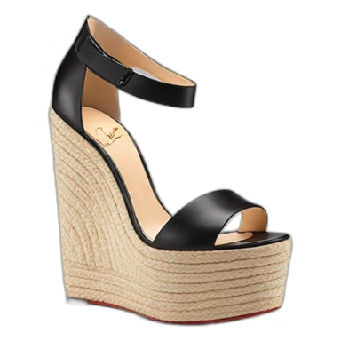 Platform wedges black louboutin sandal sticker