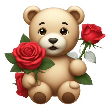 Roses with teddy sticker