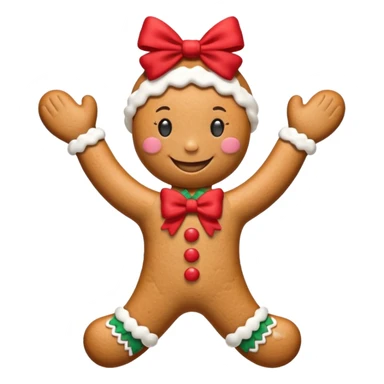 Christmas cookie with arms and legs and red bow on her head sticker