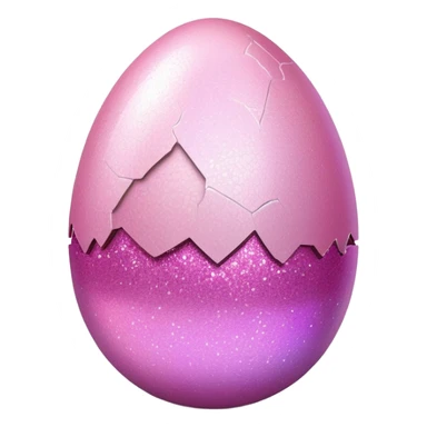 Pink glittery egg cracked open sticker