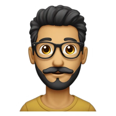 chico guero con lentes hipster, cabello negro despeinado con arete en la oreja izquierda no barba, no bigote sticker