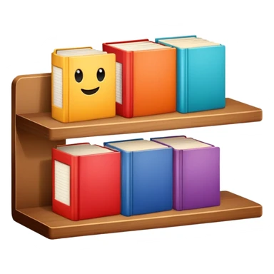 three colorful books on a shelf sticker