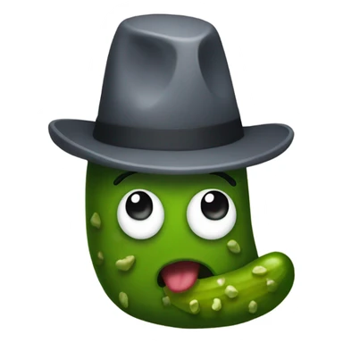 Pickle wearing a hat sticker