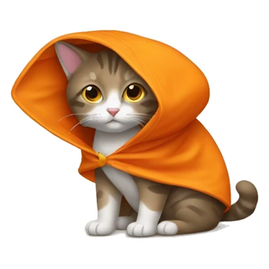 Gato naranja con una capa  sticker