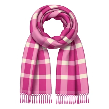 Scarf: pink plaid pattern
 sticker