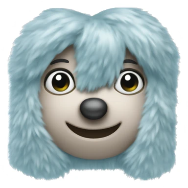 3d fuzzy blue bow sticker