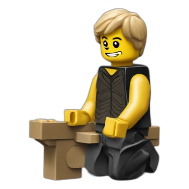 kneeling lego sticker