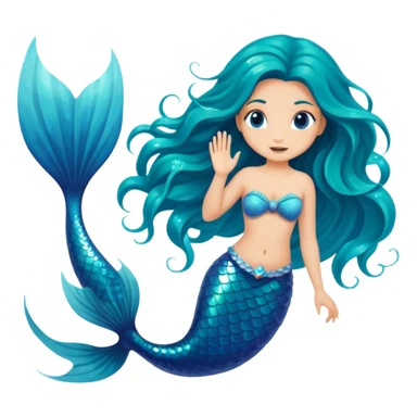 mermaid in, water cave sticker