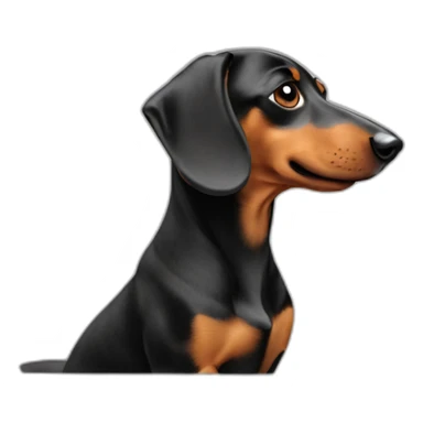 Dog head reality dachshund Looks to the left side 180 Degrees sticker