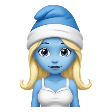 blue skinned Smurfette sticker