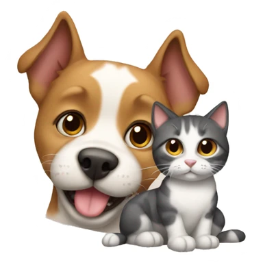 Cat with a dog sticker