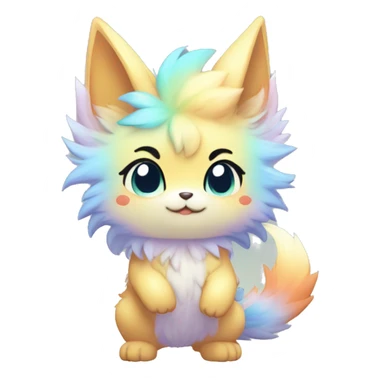 Anthro-Pastel-Gradient-Fur-Sona-Chibi-Shiny-Fakémon full body sticker