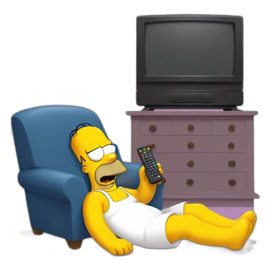 Homer simpson watching tv sticker