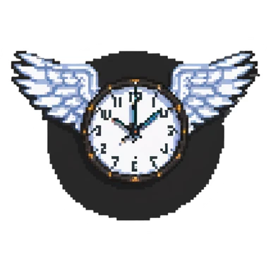 clock with angel wings sticker