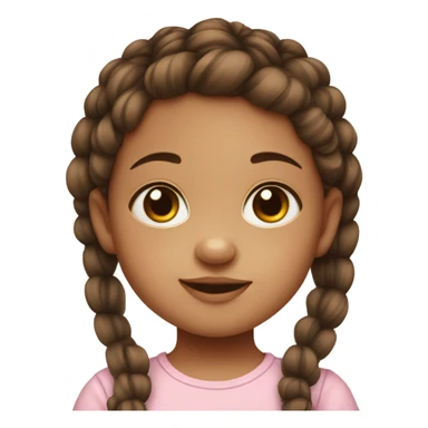 baby girl with brown pigtails and big brown eyes sticker