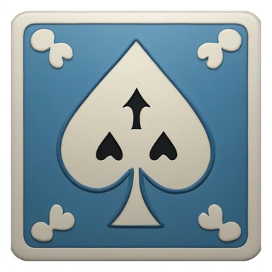 Ace of spades card in solid blue color sticker