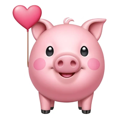 Piggy with I love you banner sticker