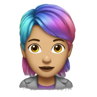 Emma Myers with rainbow hair sticker