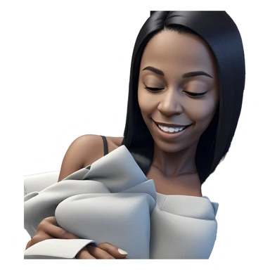 smiling girl with closed eyes sticker