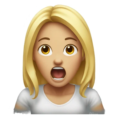 a girl screaming with her hands on her head out of anger sticker