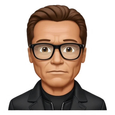 terminator shwartzneger only top in black galssess and his black jacket sticker