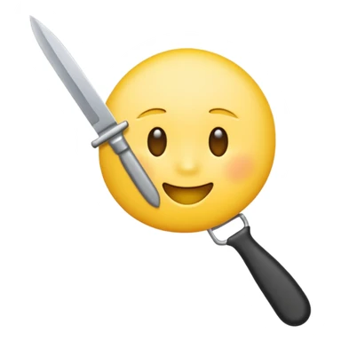 slitting my wrist normal round yellow emoji like traditional original emojis before the people ones with a knife sticker