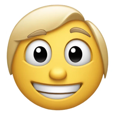 Happy emoji face looking to side sticker