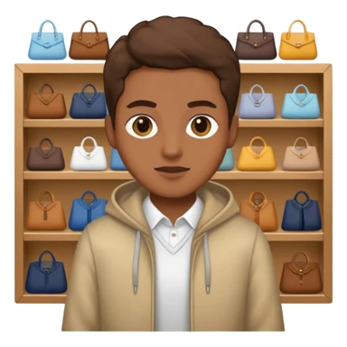 Brown shop with clother sticker