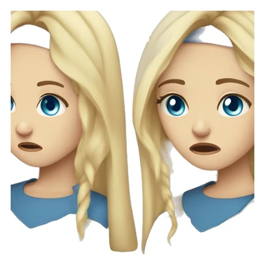 Blonde girl with blue eyes angrily crying sticker