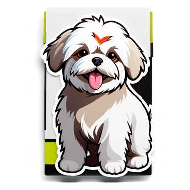 fluffy Maltese dog sticker