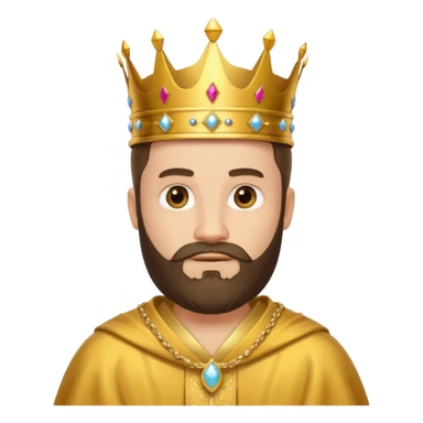 King – Bearded man with golden crown and robe sticker