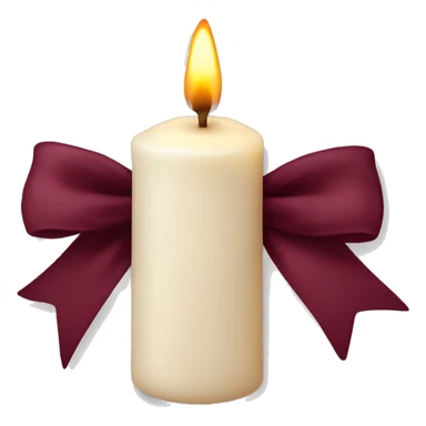 candle with burgundy bow sticker