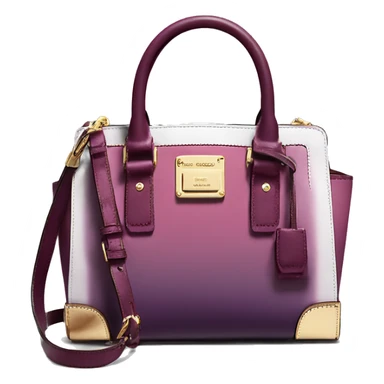 Realistic isolated plum purple to wine color ombre michael kors satchel purse.  sticker