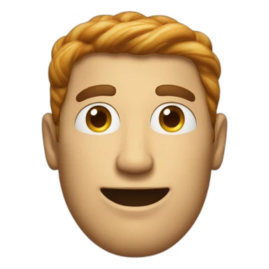 man with brioche face sticker