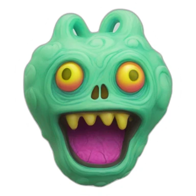 tibetan monster ghost alien fluorescent plasticine sticker
