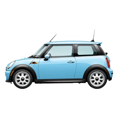 Light blue mini cooper side profile  sticker