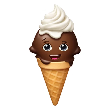 Chocolate ice cream sundae sticker
