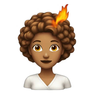 woman with fire in the hair sticker