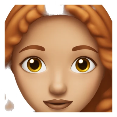 Hazel eyes girl with auburn hair doing skincare sticker