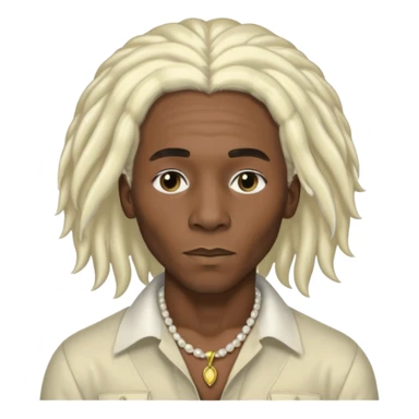 Black Male bob marley inspired hair platinum blonde with pearls makeup only head sticker