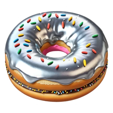 Donut with silver frosting sticker