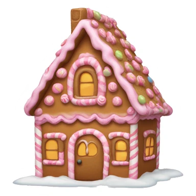 A pink gingerbread house sticker