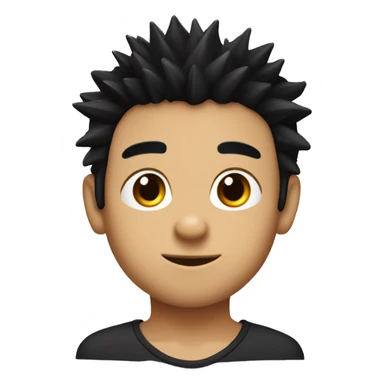 a boy black haired  little spiky with only moustache his skin tone is between whetish and fair sticker