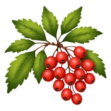 rowan/mountain ash berries, simple sticker