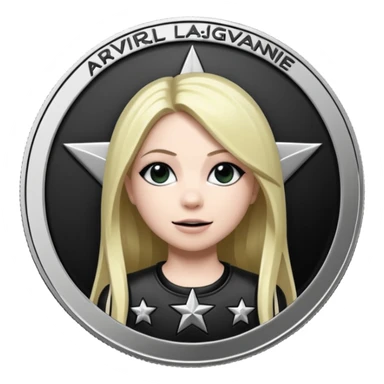 Avril Lavigne's black star silver coin sticker