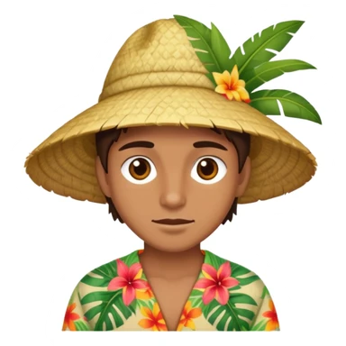 With a tropical background with clothes and brown eyes sticker