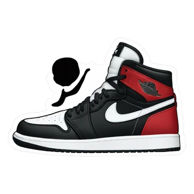 Black and white Jordan 1 single shoe sticker