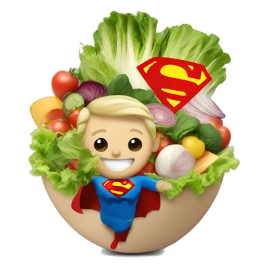 salad with superman logo sticker
