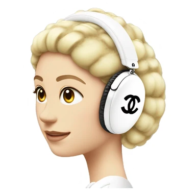 Chanel logo earmuffs white sticker